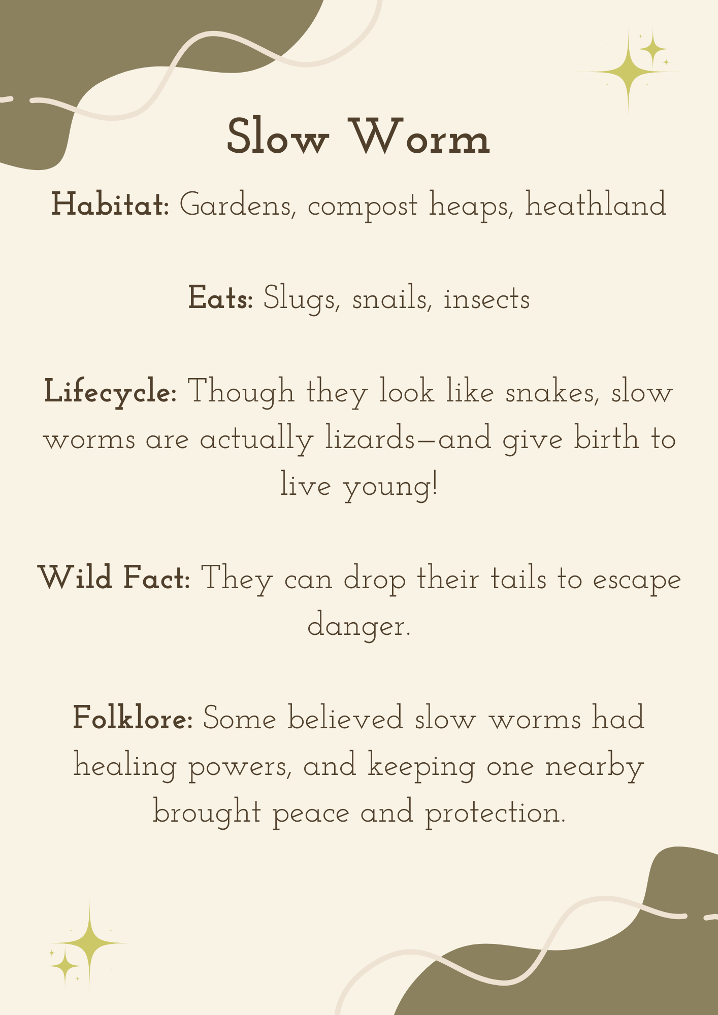 Nature Facts & Folkore - Summer Visitors